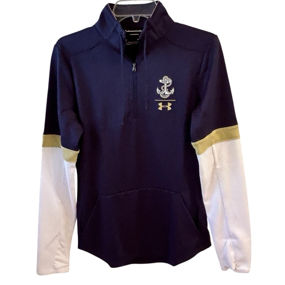 Under Armour Navy Midshipmen  USNA 1/4 Zip Pullover Size Small